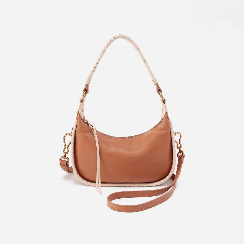 NEW HOBO women's mia crescent small hobo bag in warm cashew